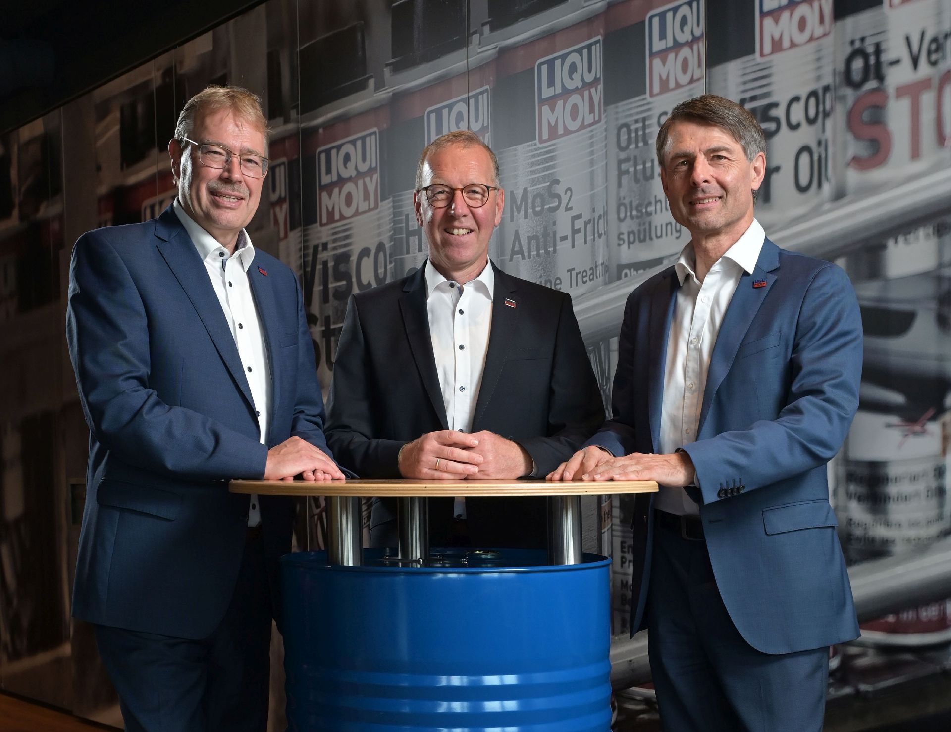 Copyright: LiquiMoly / BU: Das Liqui Moly Geschäftsführertrio Günter Hiermaier, Salvatore Coniglio und Uli Weller (v.l.) ist mit dem Geschäftsjahr 2024 sehr zufrieden.