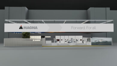 Copyright: Magna / BU: Magna präsentiert seine Innovationen bei nachhaltigen Materialien, intelligenten Antriebstechnologien und Energiespeicherung auf der IAA Mobility 2025 in Halle B3, Stand E40.