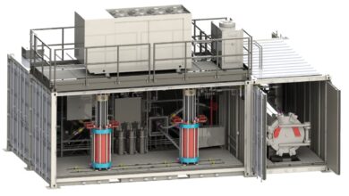 Copyright: Dorninger Hytronics GmbH / BU: Druckspulprüfstand für Wasserstofftanks