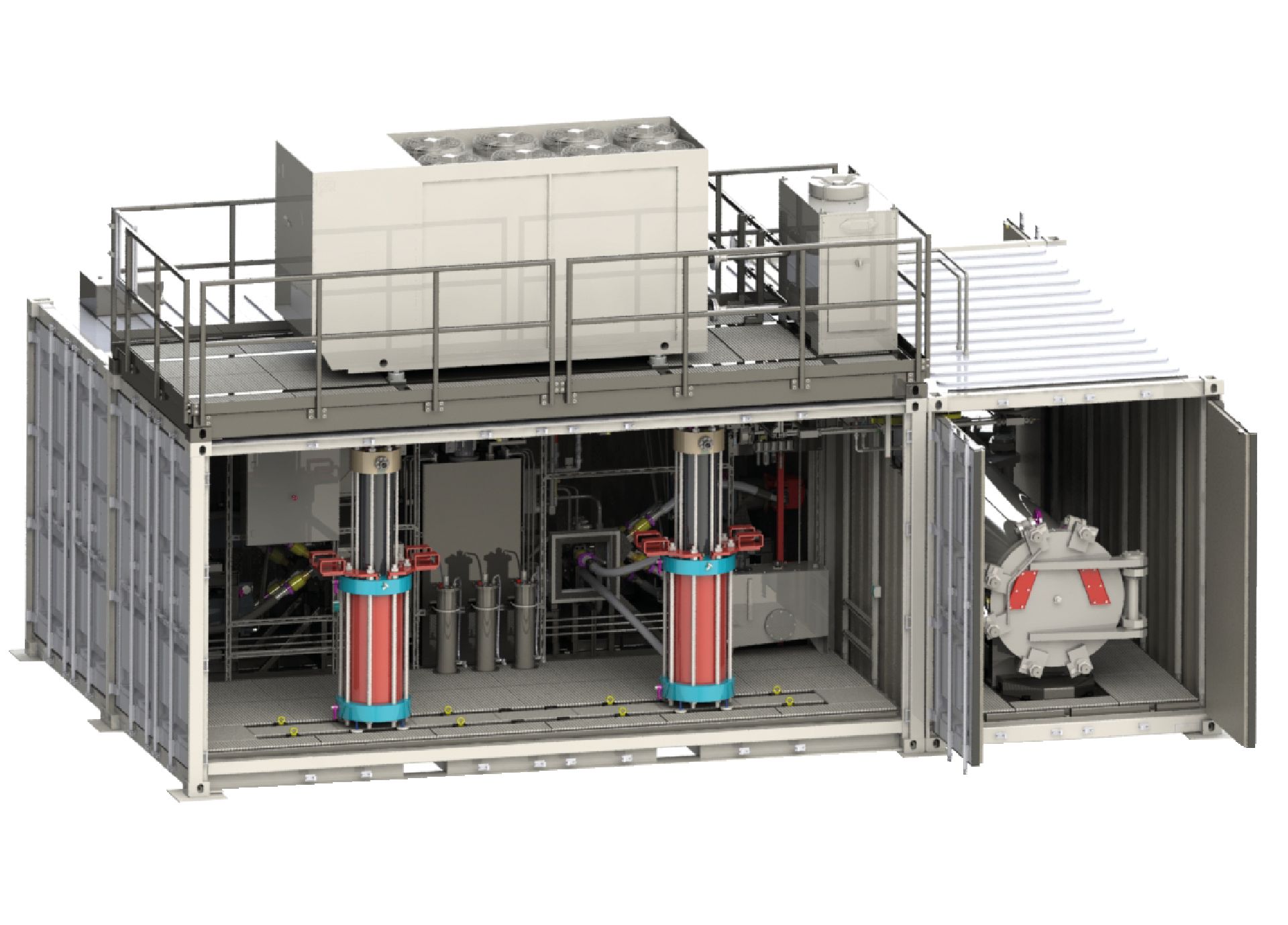 Copyright: Dorninger Hytronics GmbH / BU: Druckspulprüfstand für Wasserstofftanks
