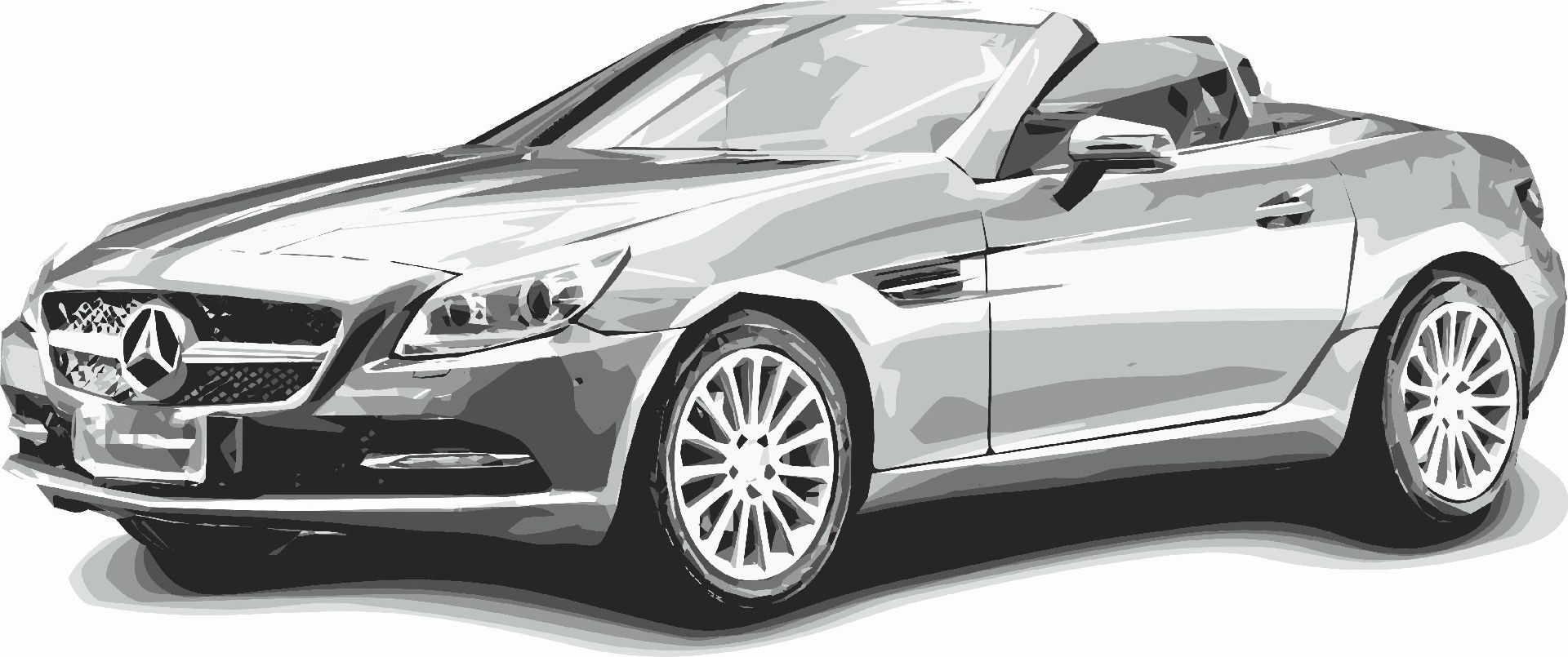 Illustration: Max Bürger / BU: Das Mercedes SLK 200 Cabrio startet mit Rauch und kräftigem Ruckeln.