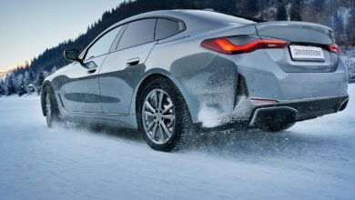 Winterreifentest auf Schneefahrbahn