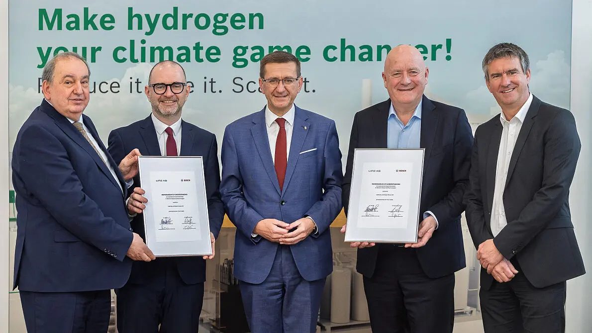 Bosch und Linz AG treiben Wasserstoff-Zukunft voran